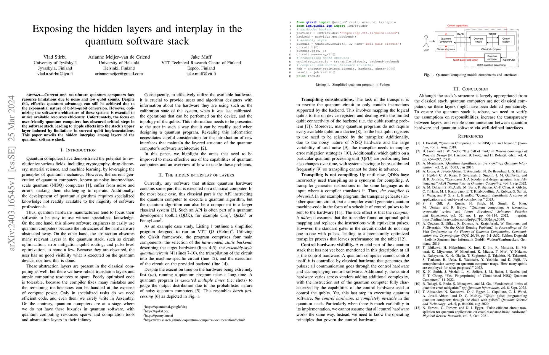 Thumbnail for Exposing the hidden layers and interplay in the quantum software stack