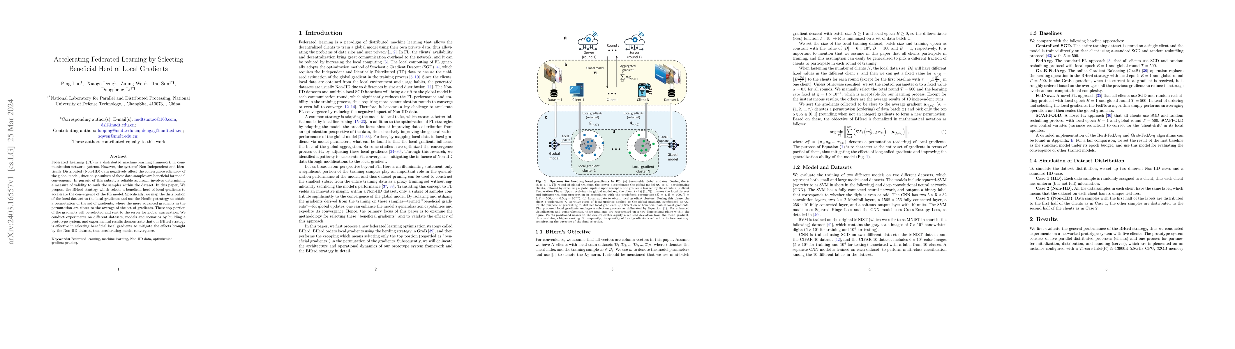 Thumbnail for Accelerating Federated Learning by Selecting Beneficial Herd of Local
  Gradients