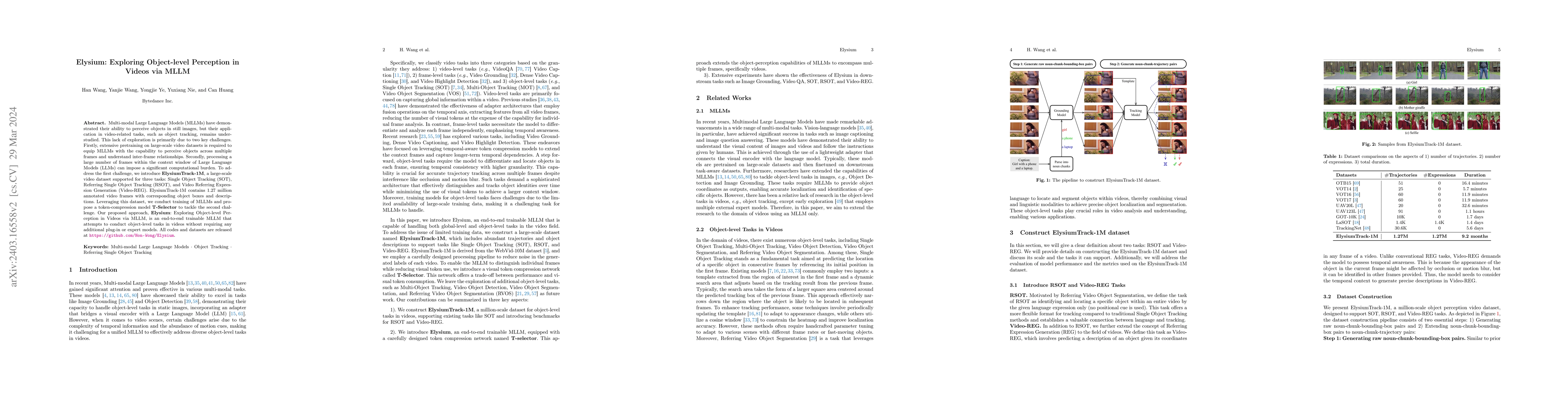 Thumbnail for Elysium: Exploring Object-level Perception in Videos via MLLM