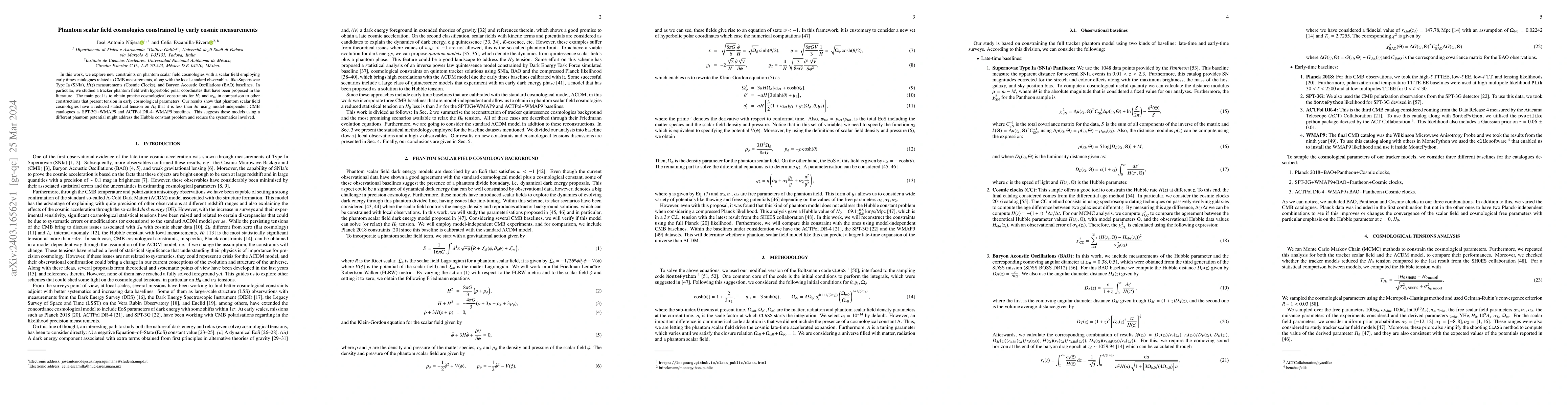 Thumbnail for Phantom scalar field cosmologies constrained by early cosmic
  measurements