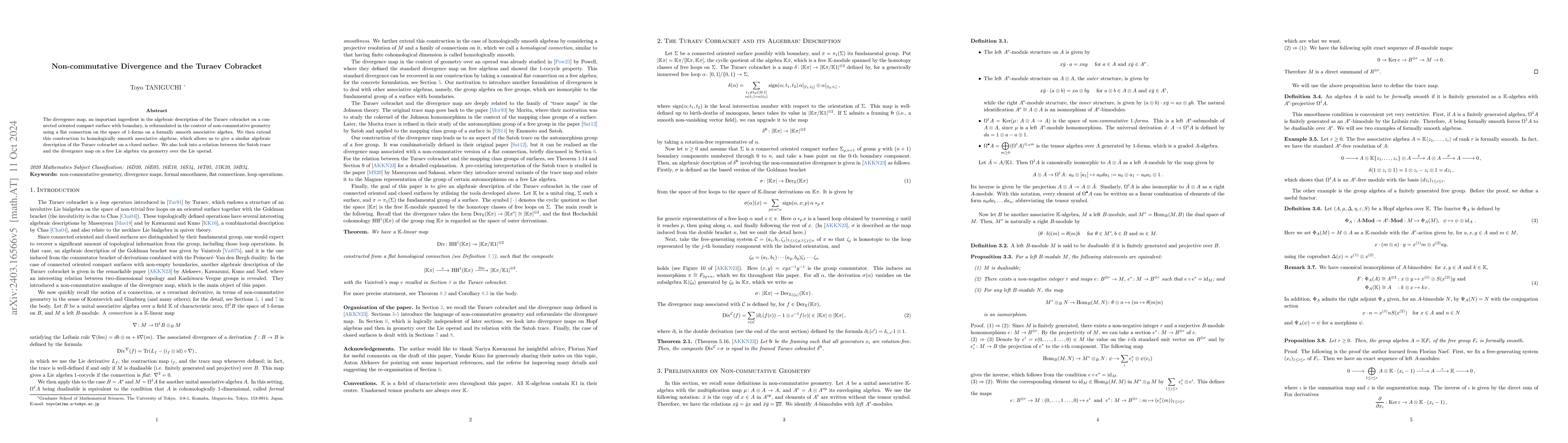 Thumbnail for Non-commutative divergence and the Turaev cobracket