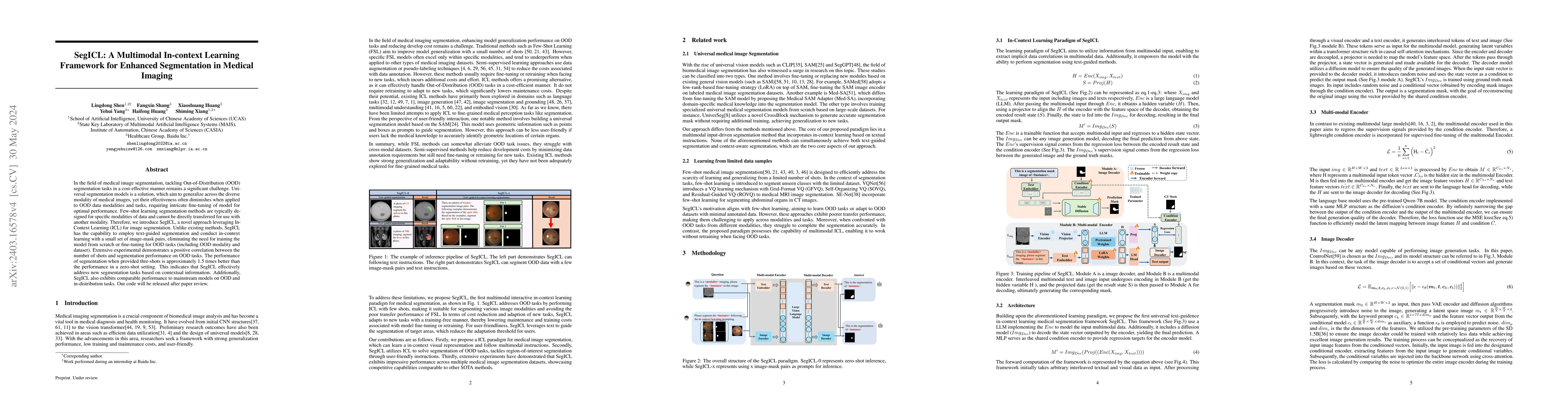 Thumbnail for SegICL: A Multimodal In-context Learning Framework for Enhanced
  Segmentation in Medical Imaging