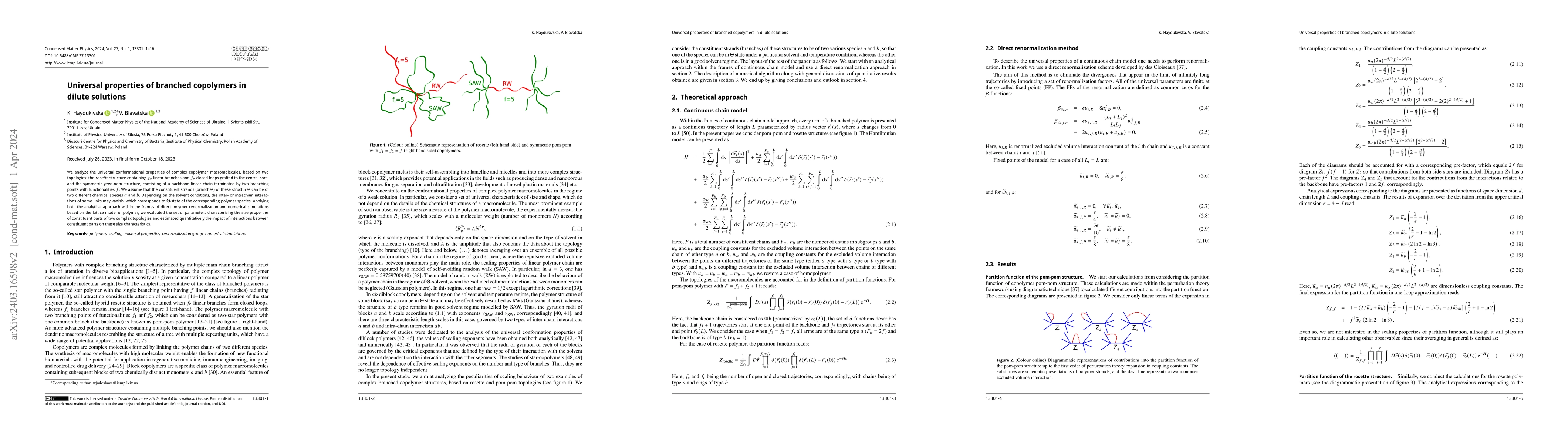 Thumbnail for Universal properties of branched copolymers in dilute solutions