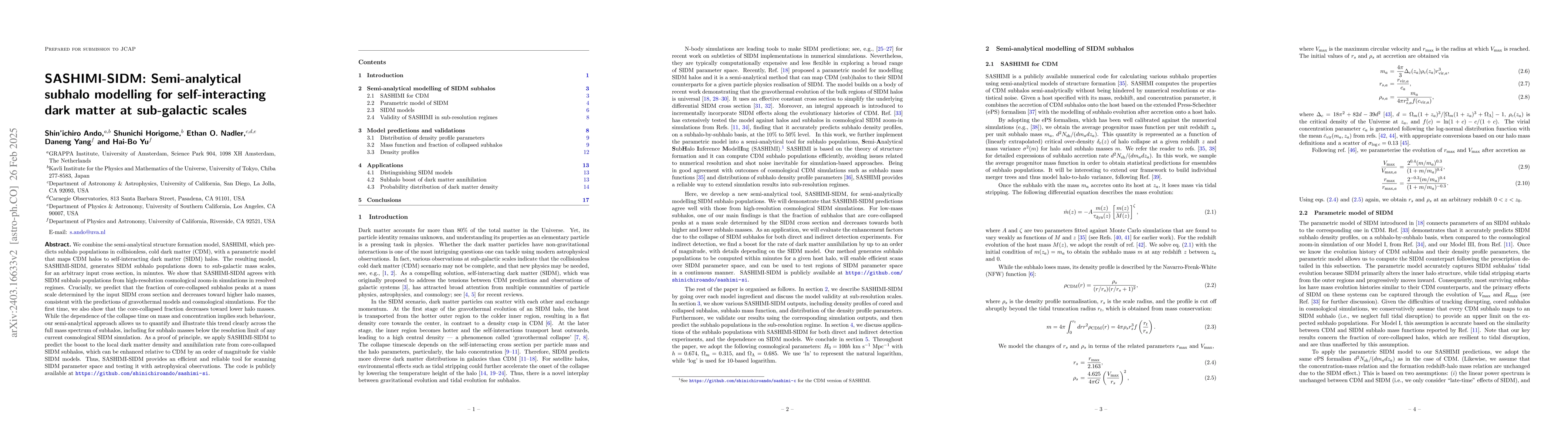 Thumbnail for SASHIMI-SIDM: Semi-analytical subhalo modelling for self-interacting
  dark matter at sub-galactic scales