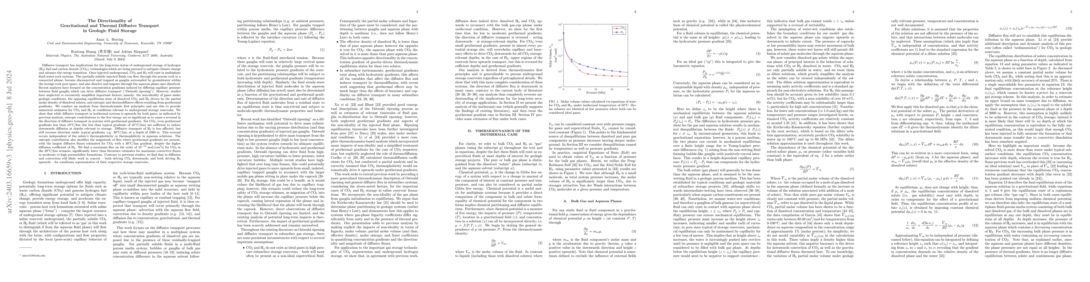 Thumbnail for The Directionality of Gravitational and Thermal Diffusive Transport in
  Geologic Fluid Storage