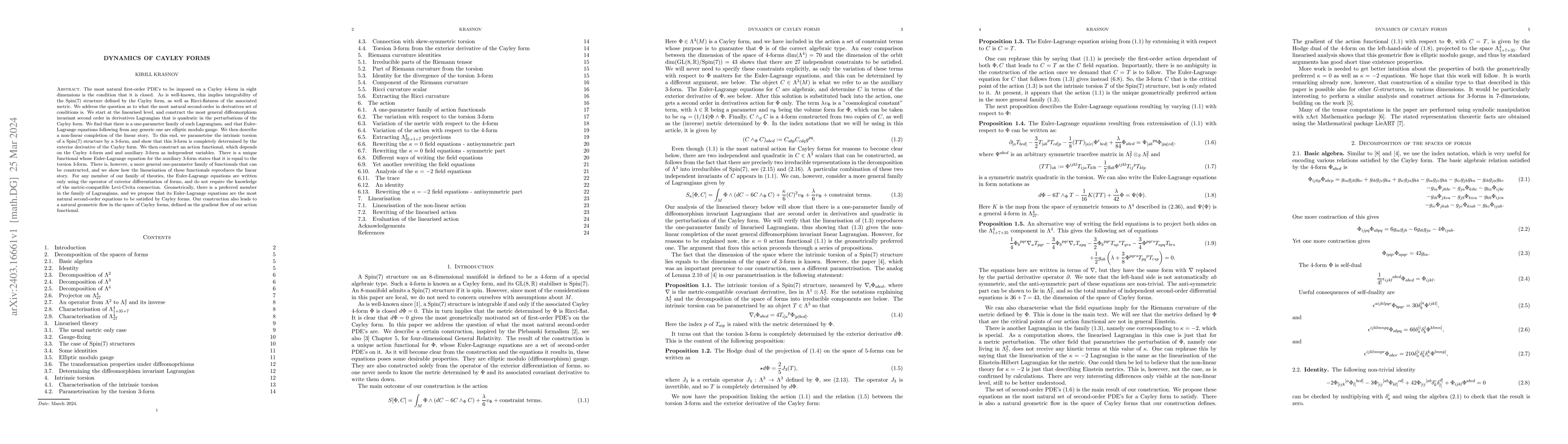 Thumbnail for Dynamics of Cayley Forms
