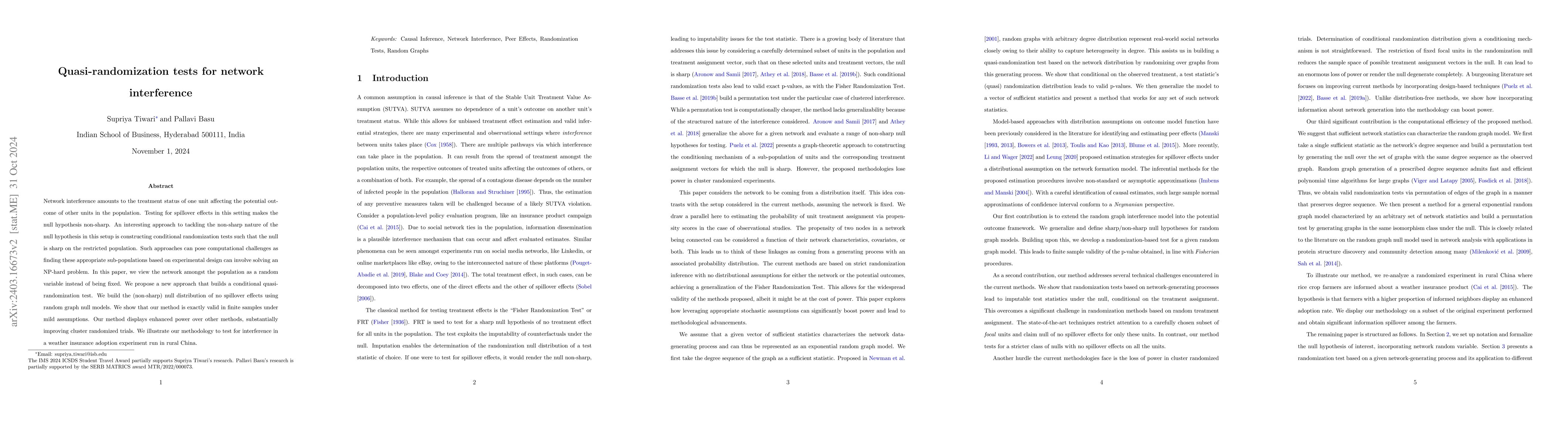 Thumbnail for Quasi-randomization tests for network interference