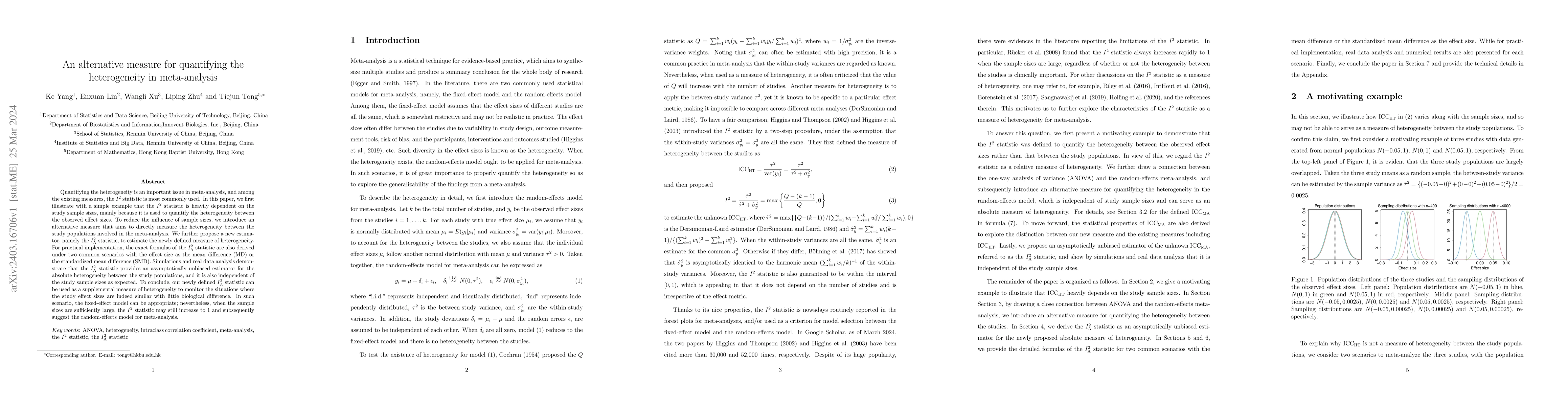 Thumbnail for An alternative measure for quantifying the heterogeneity in
  meta-analysis