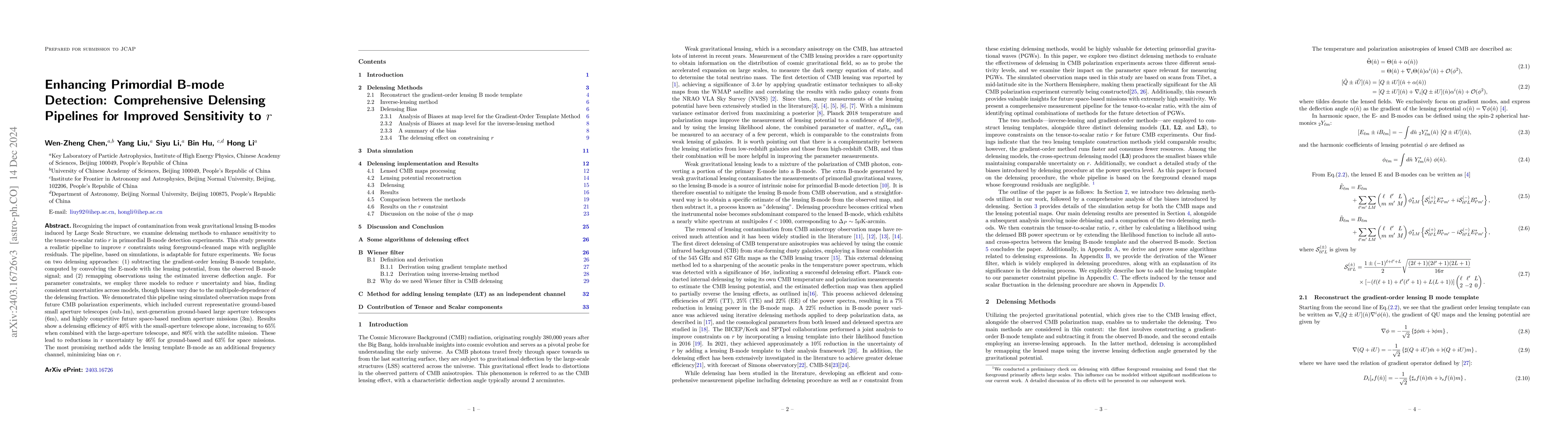 Thumbnail for A primary study of CMB delensing for future CMB observations