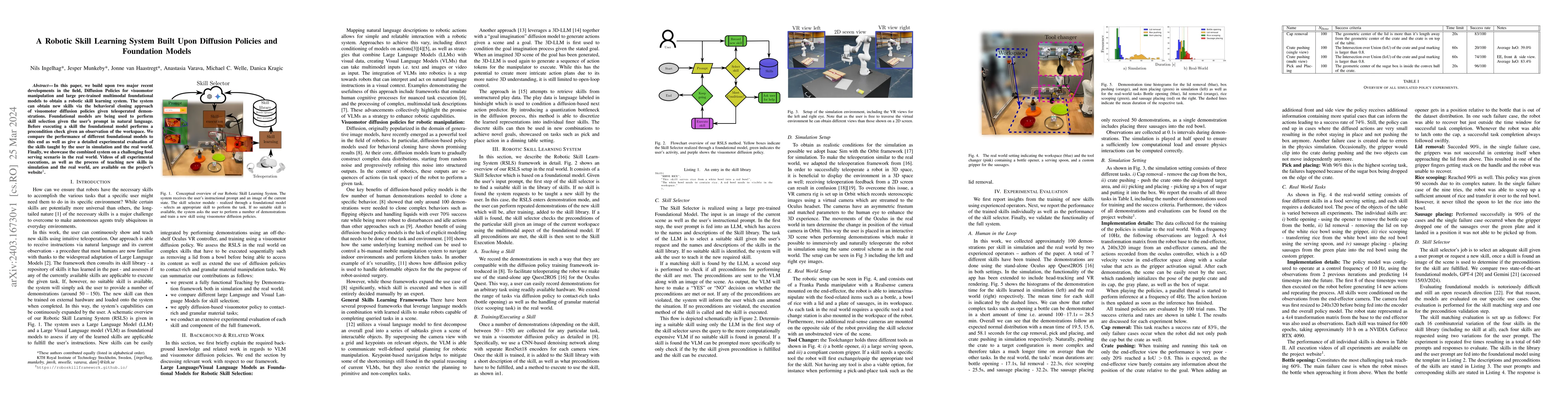 Thumbnail for A Robotic Skill Learning System Built Upon Diffusion Policies and
  Foundation Models