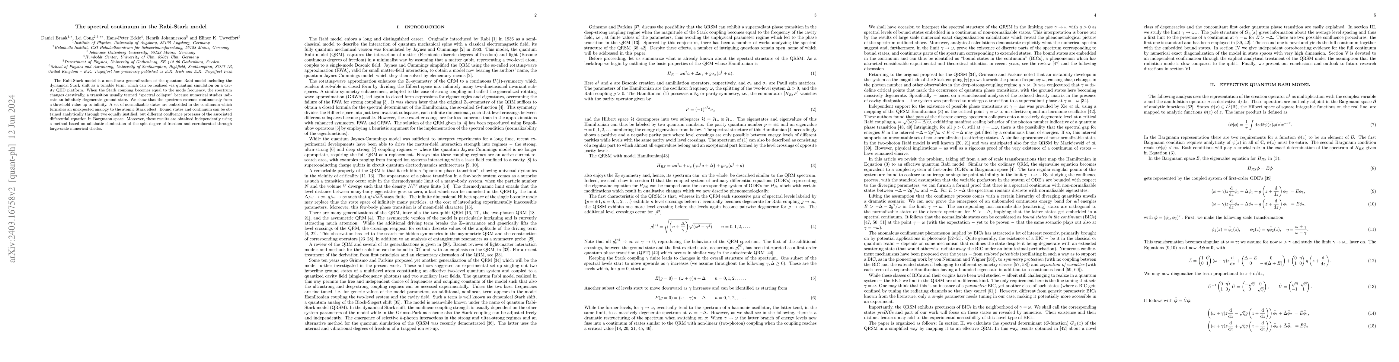 Thumbnail for Spectral continuum in the Rabi-Stark model