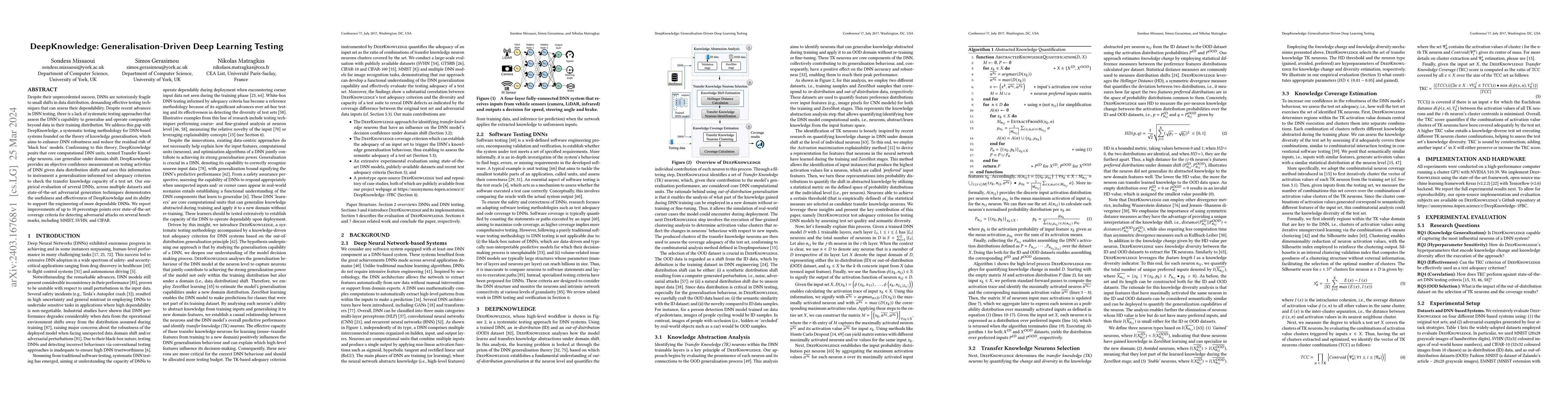 Thumbnail for DeepKnowledge: Generalisation-Driven Deep Learning Testing
