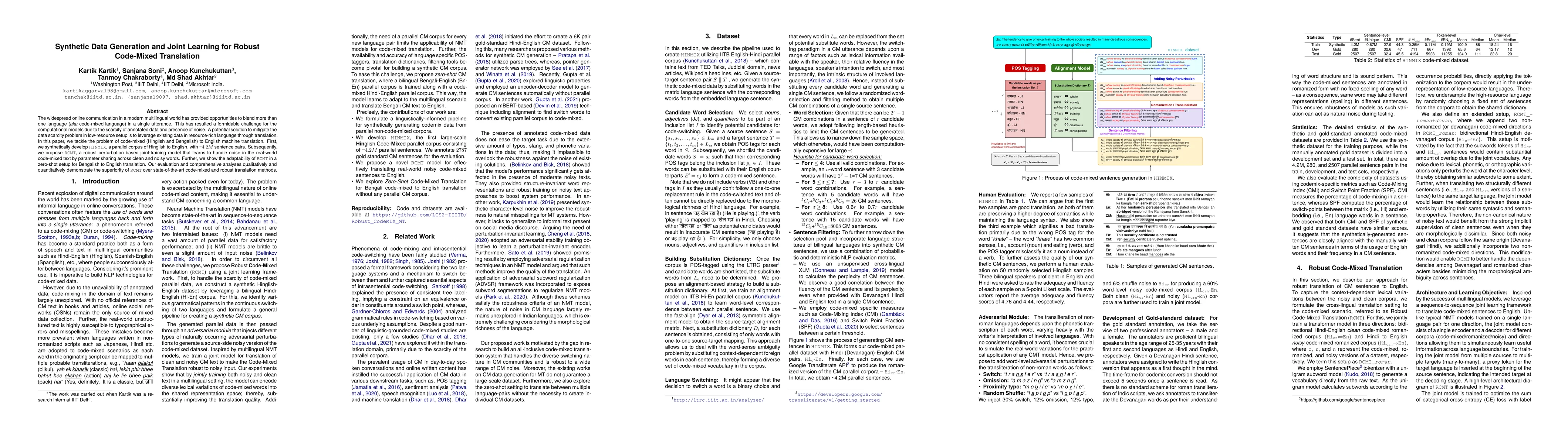 Thumbnail for Synthetic Data Generation and Joint Learning for Robust Code-Mixed
  Translation