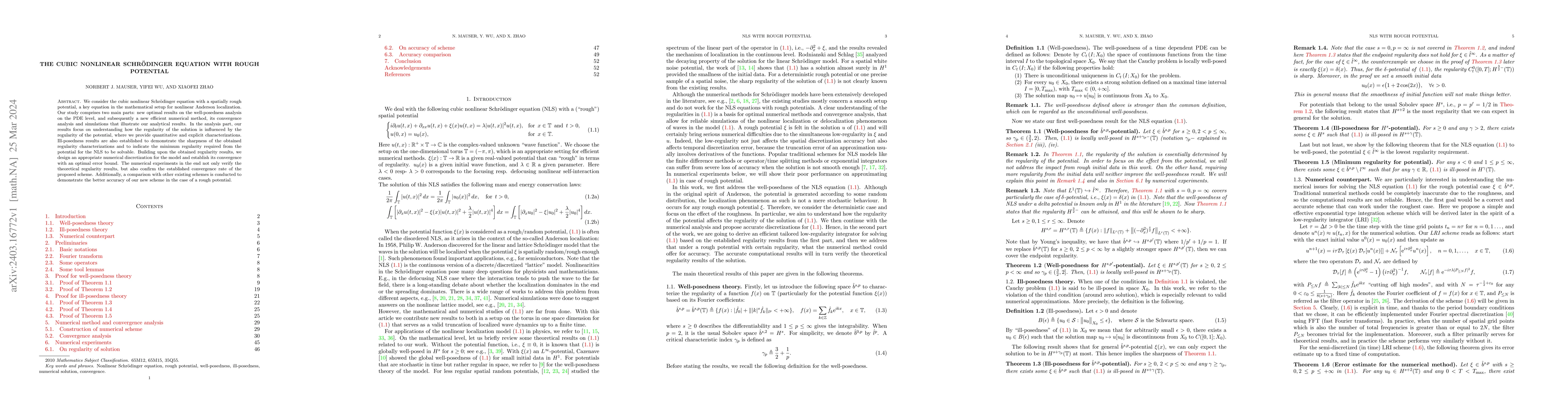 Thumbnail for The cubic nonlinear Schr\"odinger equation with rough potential