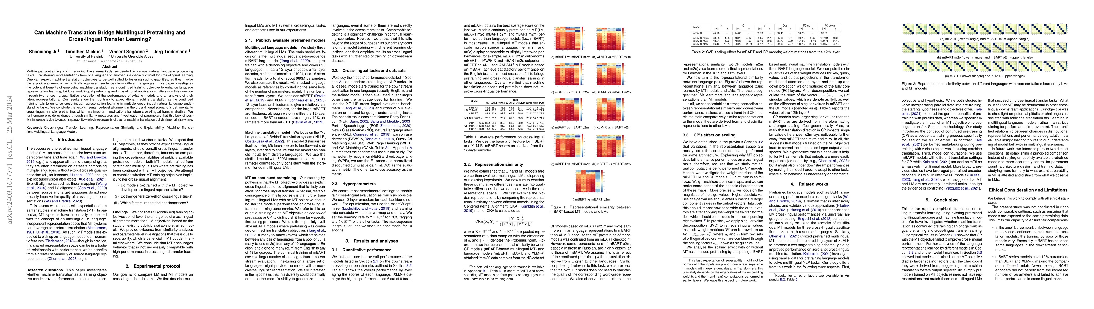 Thumbnail for Can Machine Translation Bridge Multilingual Pretraining and
  Cross-lingual Transfer Learning?