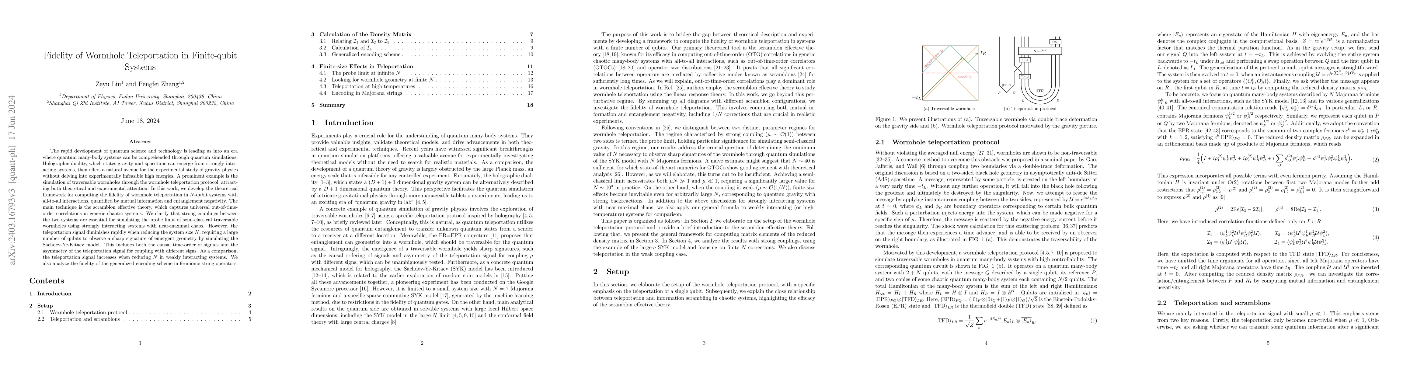 Thumbnail for Fidelity of Wormhole Teleportation in Finite-qubit Systems