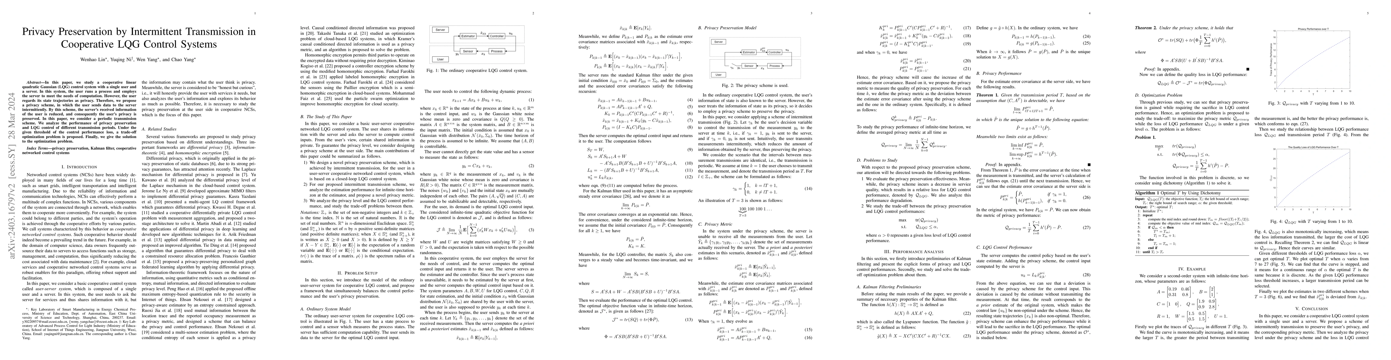 Thumbnail for Privacy Preservation by Intermittent Transmission in Cooperative LQG
  Control Systems