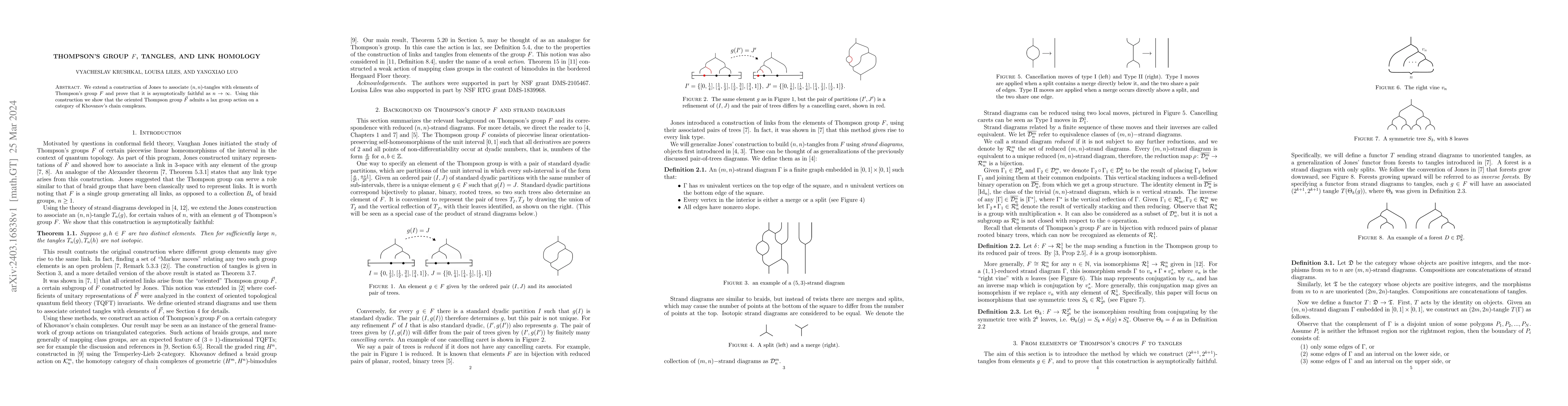 Thumbnail for Thompson's group $F$, tangles, and link homology