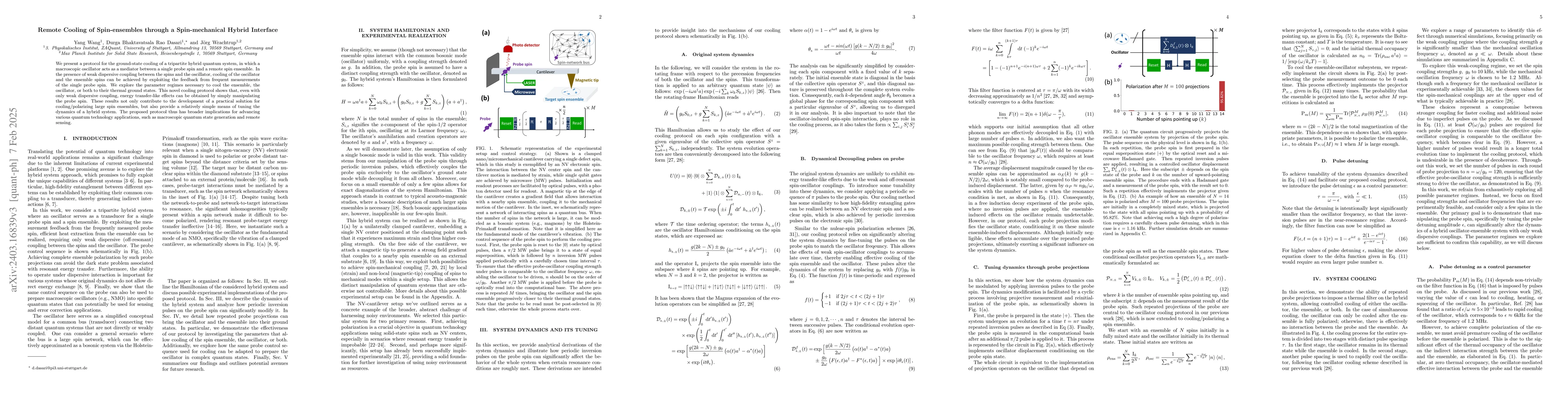 Thumbnail for Remote Cooling of Spin-ensembles through a Spin-mechanical Hybrid
  Interface