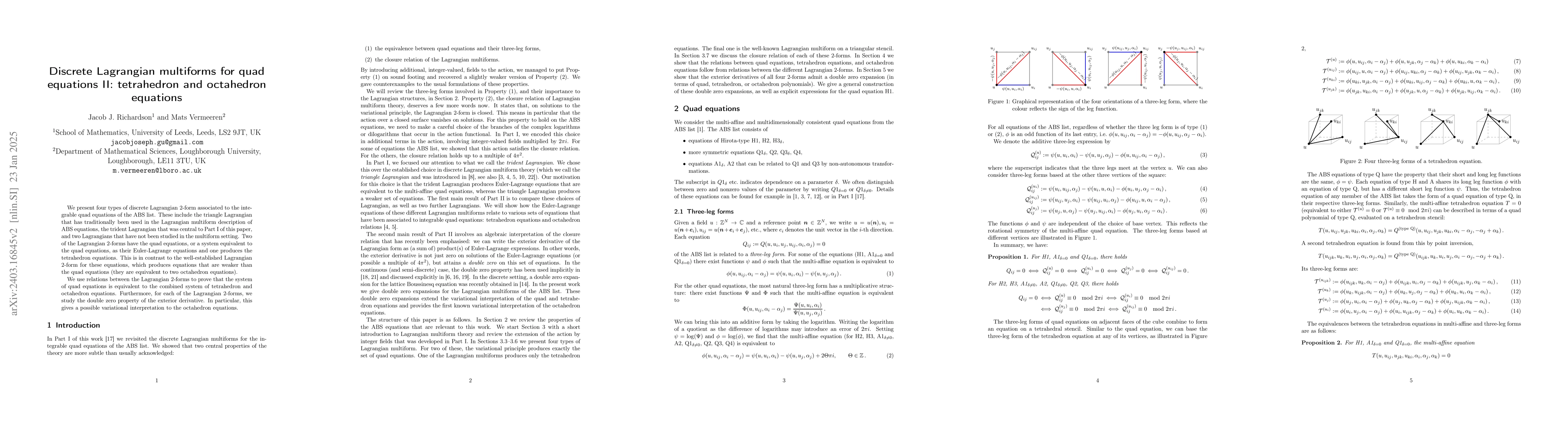Thumbnail for Discrete Lagrangian multiforms for quad equations, tetrahedron
  equations, and octahedron equations