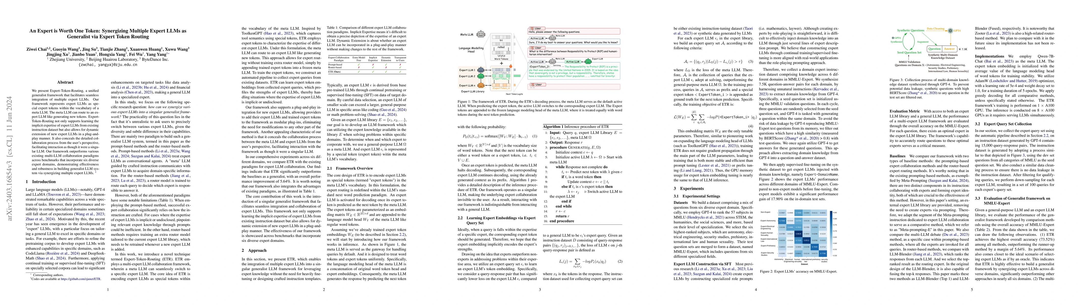 Thumbnail for An Expert is Worth One Token: Synergizing Multiple Expert LLMs as
  Generalist via Expert Token Routing