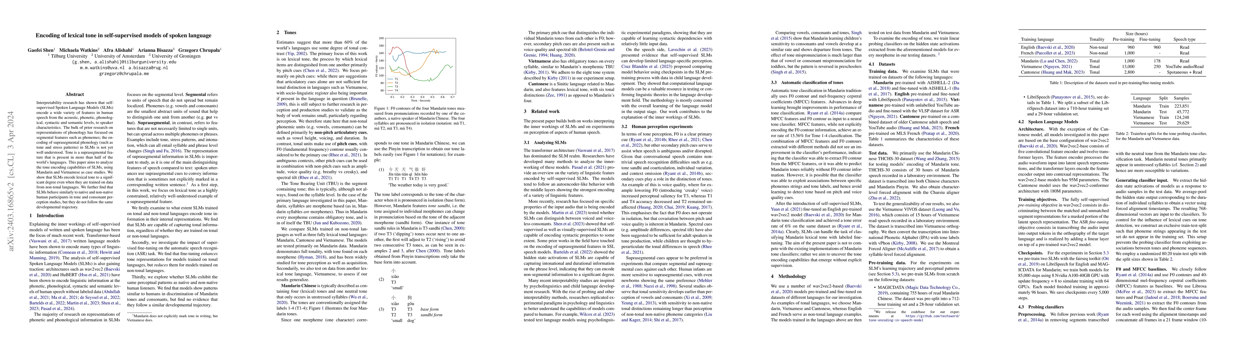 Thumbnail for Encoding of lexical tone in self-supervised models of spoken language