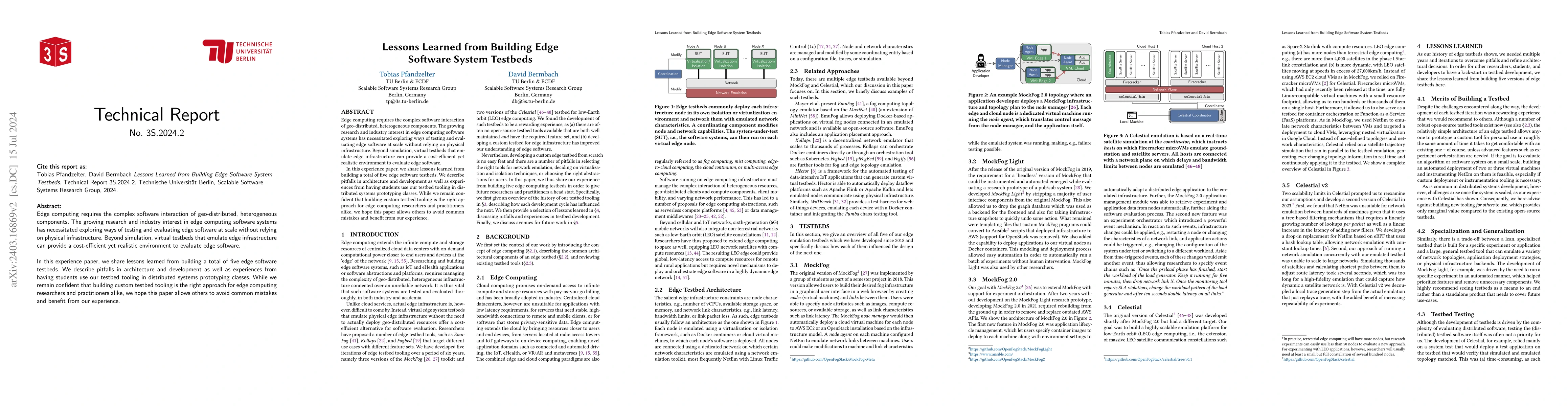 Thumbnail for Lessons Learned from Building Edge Software System Testbeds