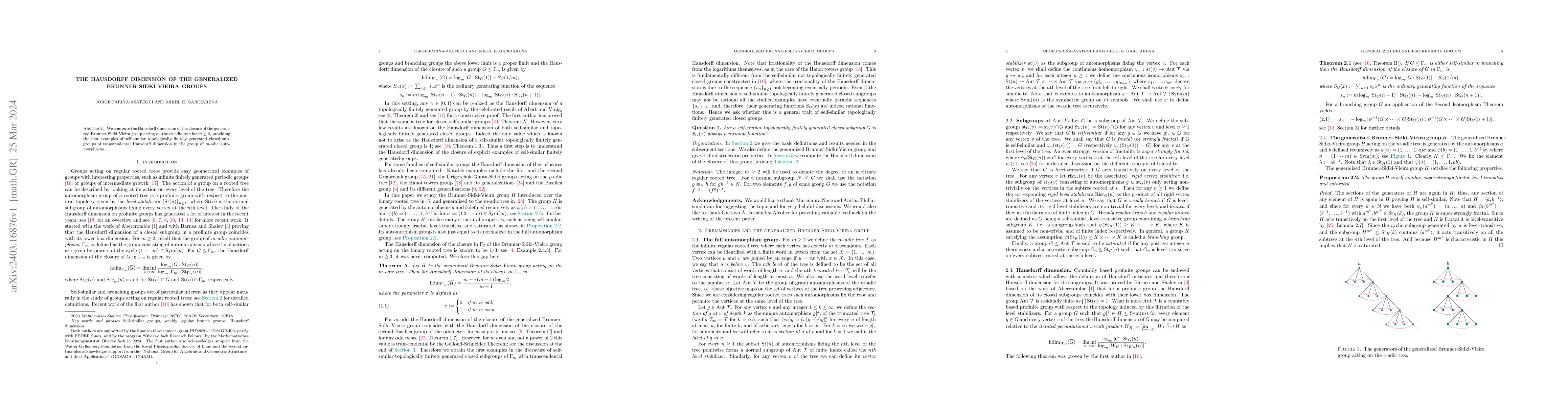 Thumbnail for The Hausdorff dimension of the generalized Brunner-Sidki-Vieira Groups