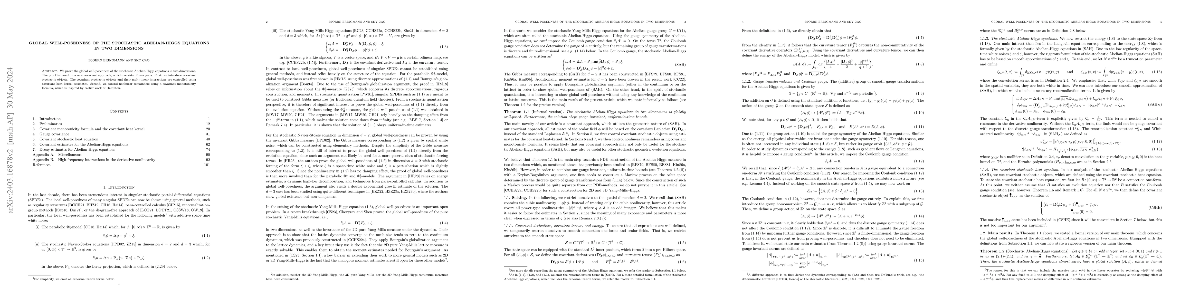 Thumbnail for Global well-posedness of the stochastic Abelian-Higgs equations in two
  dimensions