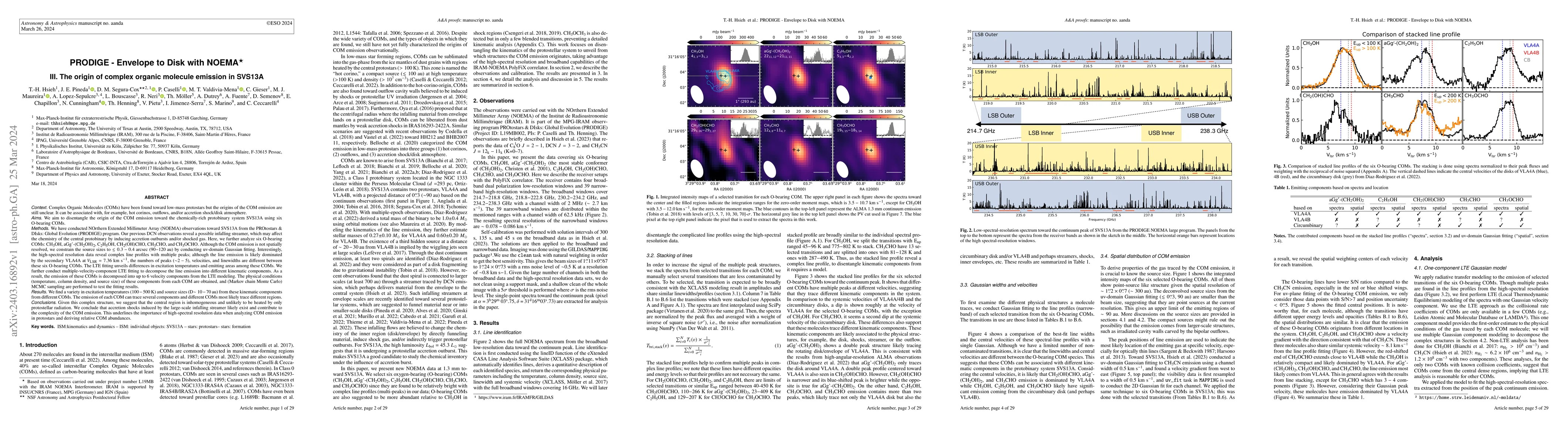 Thumbnail for PRODIGE -- Envelope to Disk with NOEMA III. The origin of complex
  organic molecule emission in SVS13A