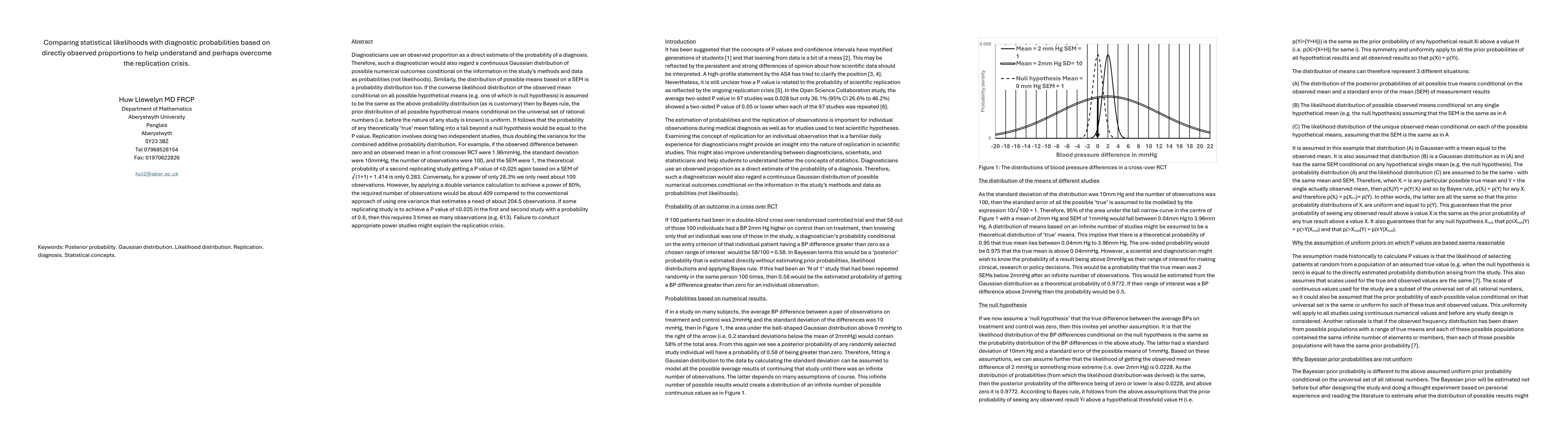 Thumbnail for Comparing statistical likelihoods with diagnostic probabilities based on
  directly observed proportions to help understand the replication crisis