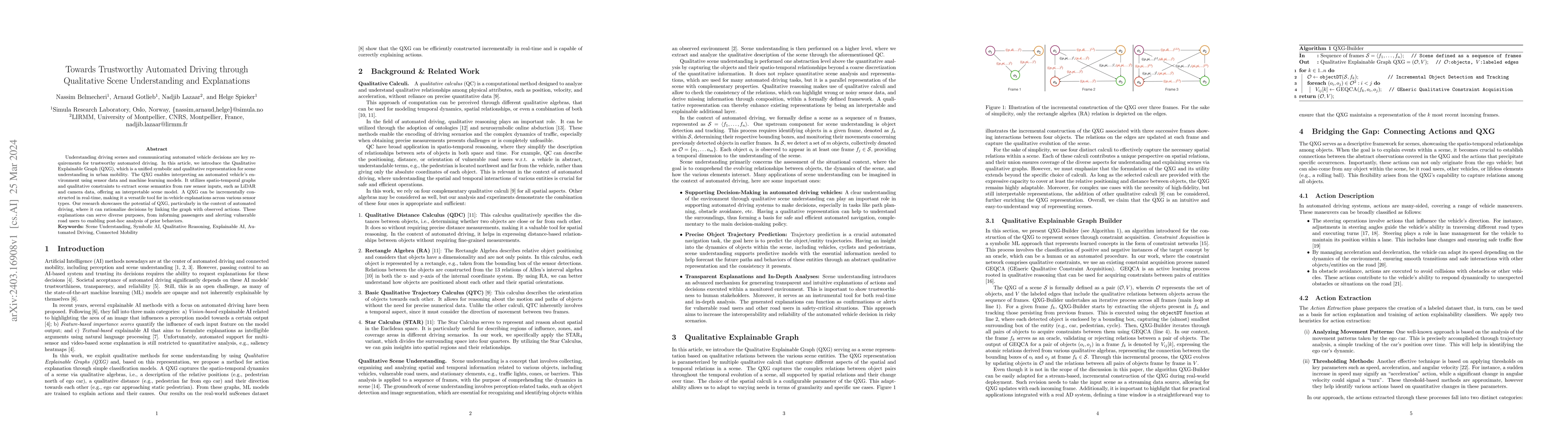Thumbnail for Towards Trustworthy Automated Driving through Qualitative Scene
  Understanding and Explanations