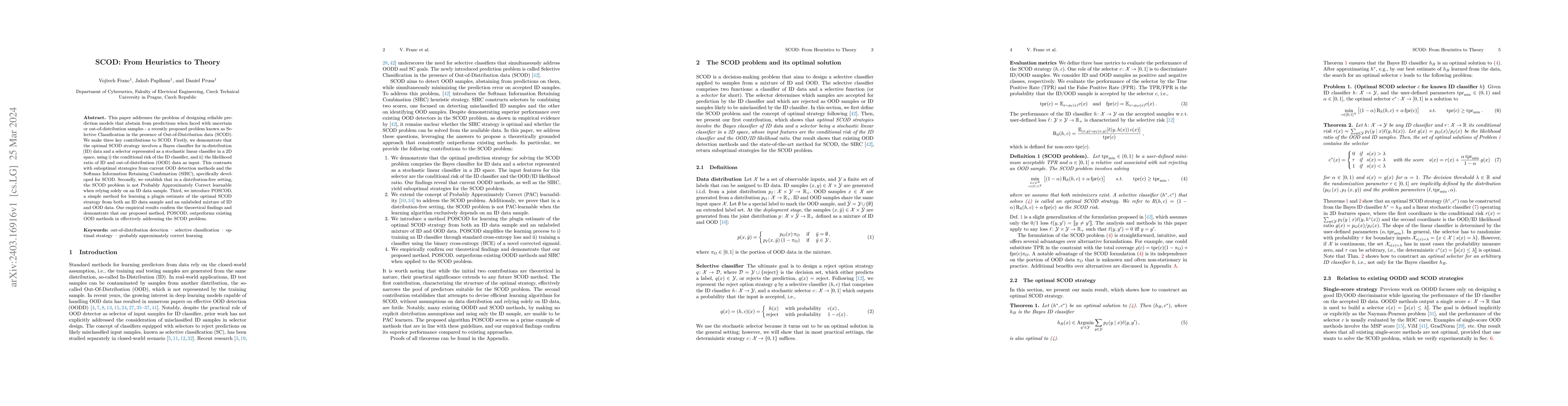 Thumbnail for SCOD: From Heuristics to Theory
