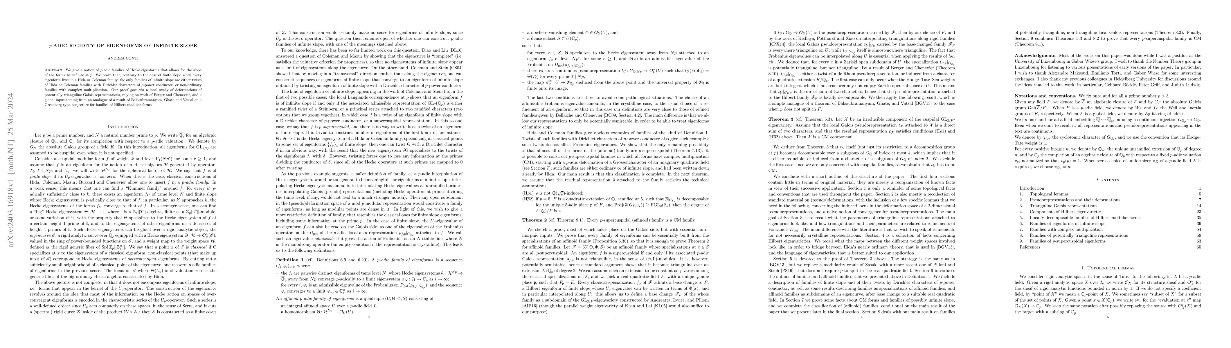 Thumbnail for $p$-adic rigidity of eigenforms of infinite slope