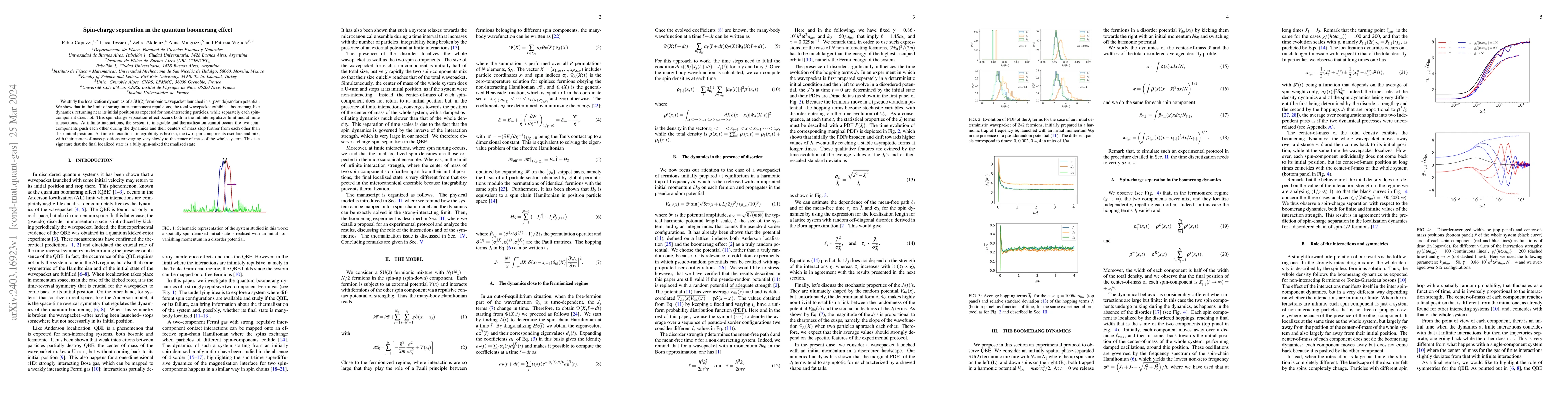 Thumbnail for Spin-charge separation in the quantum boomerang effect