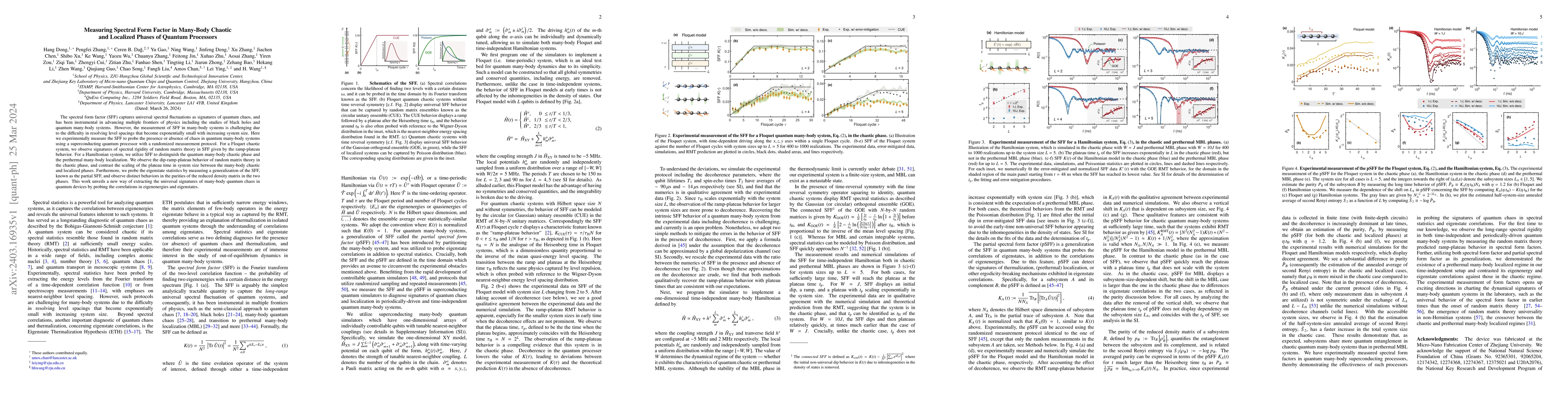 Thumbnail for Measuring Spectral Form Factor in Many-Body Chaotic and Localized Phases
  of Quantum Processors