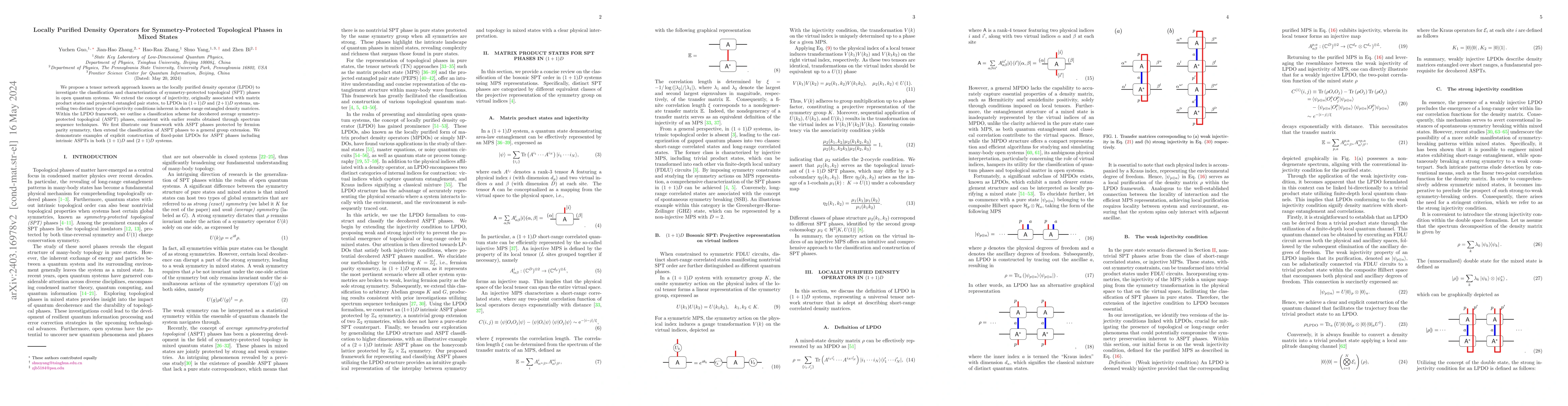Thumbnail for Locally Purified Density Operators for Symmetry-Protected Topological
  Phases in Mixed States