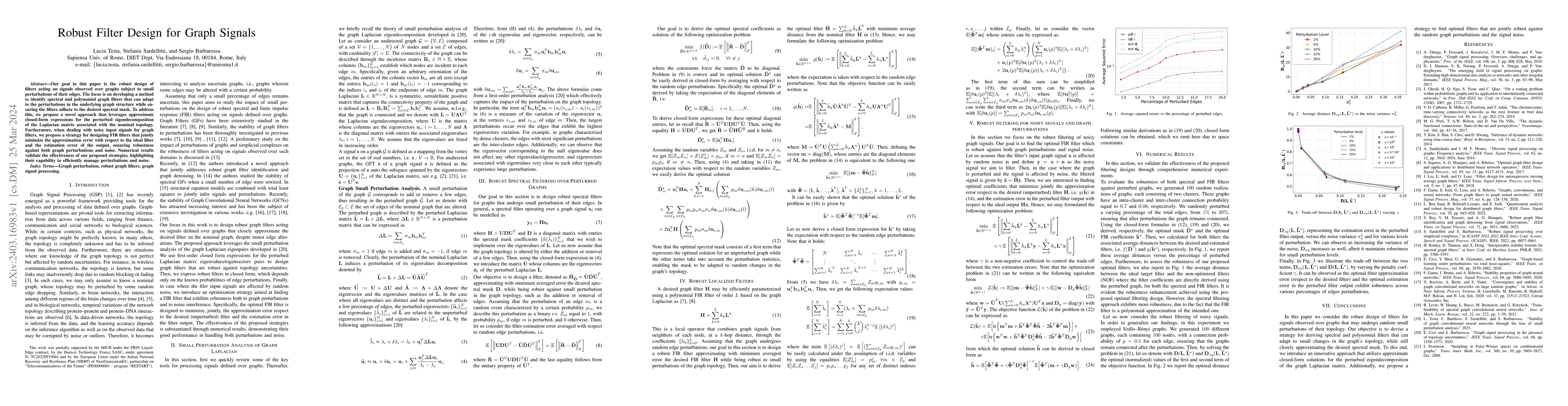 Thumbnail for Robust Filter Design for Graph Signals