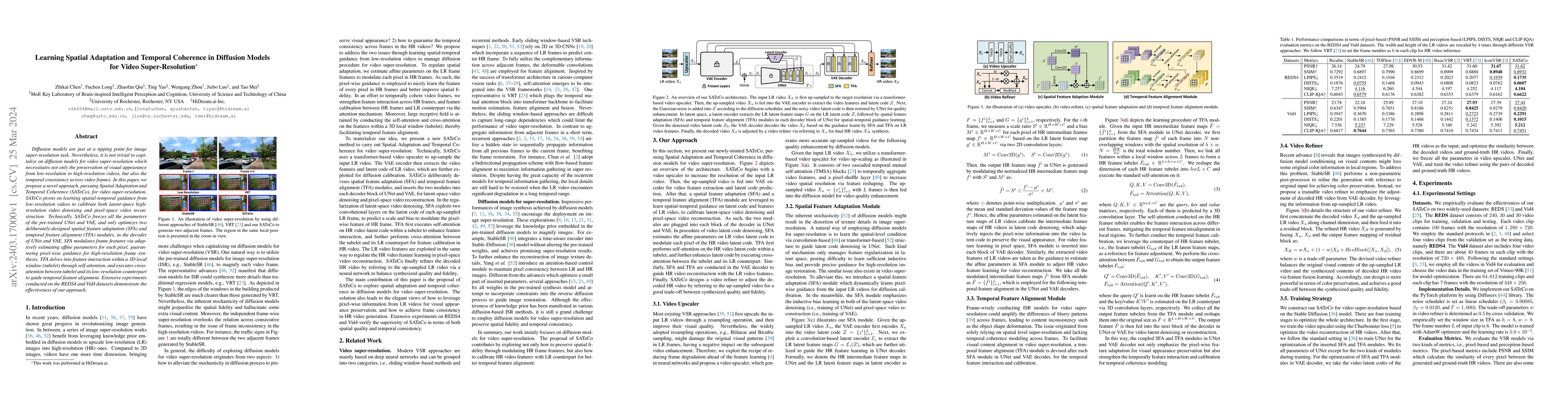 Thumbnail for Learning Spatial Adaptation and Temporal Coherence in Diffusion Models
  for Video Super-Resolution