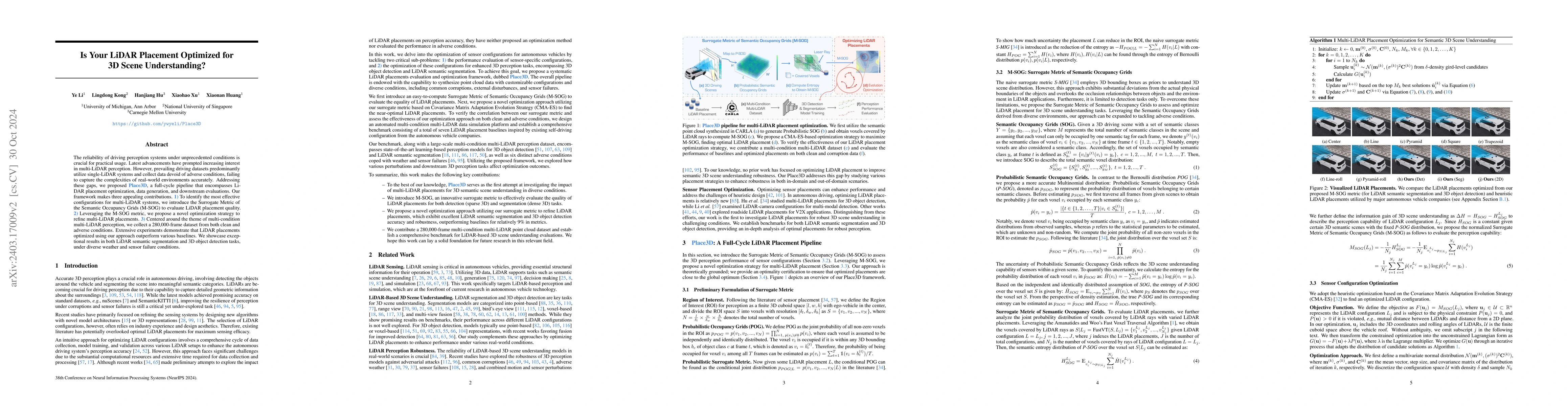 Thumbnail for Optimizing LiDAR Placements for Robust Driving Perception in Adverse
  Conditions
