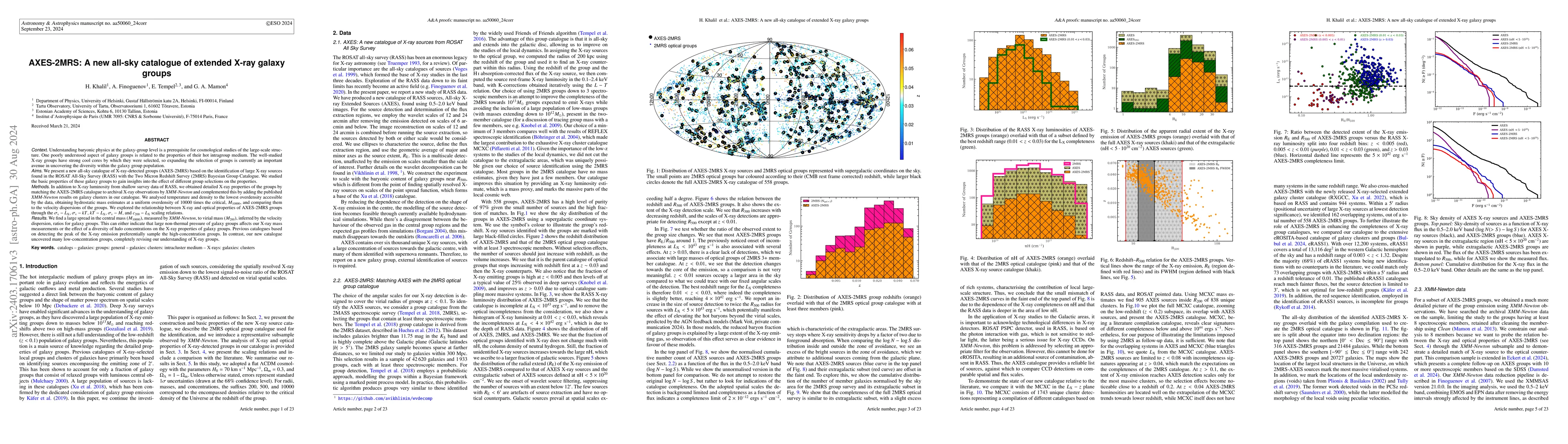 Thumbnail for AXES-2MRS: A new all-sky catalogue of extended X-ray galaxy groups