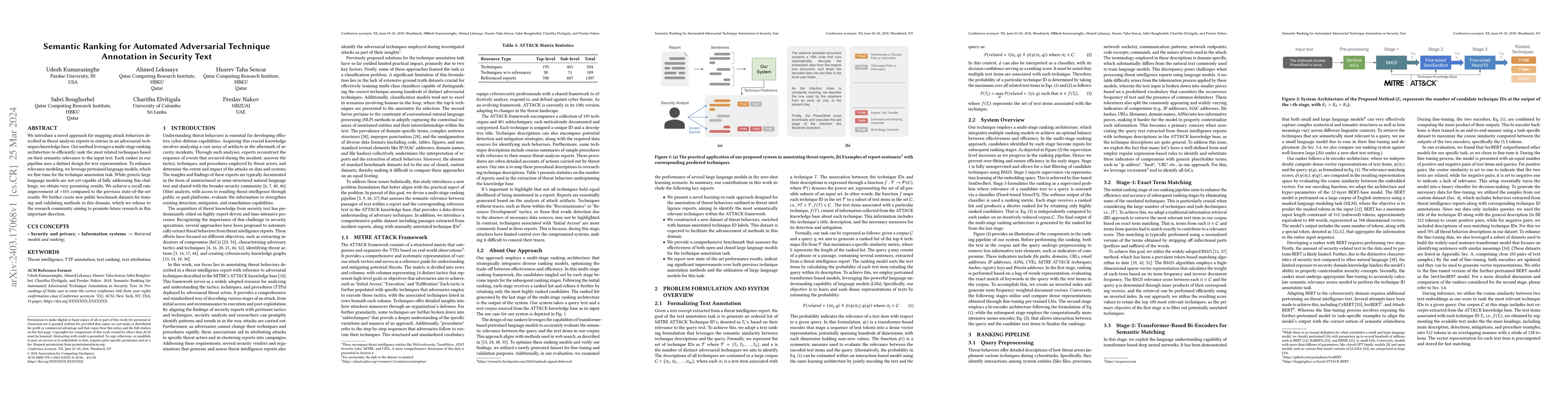 Thumbnail for Semantic Ranking for Automated Adversarial Technique Annotation in
  Security Text