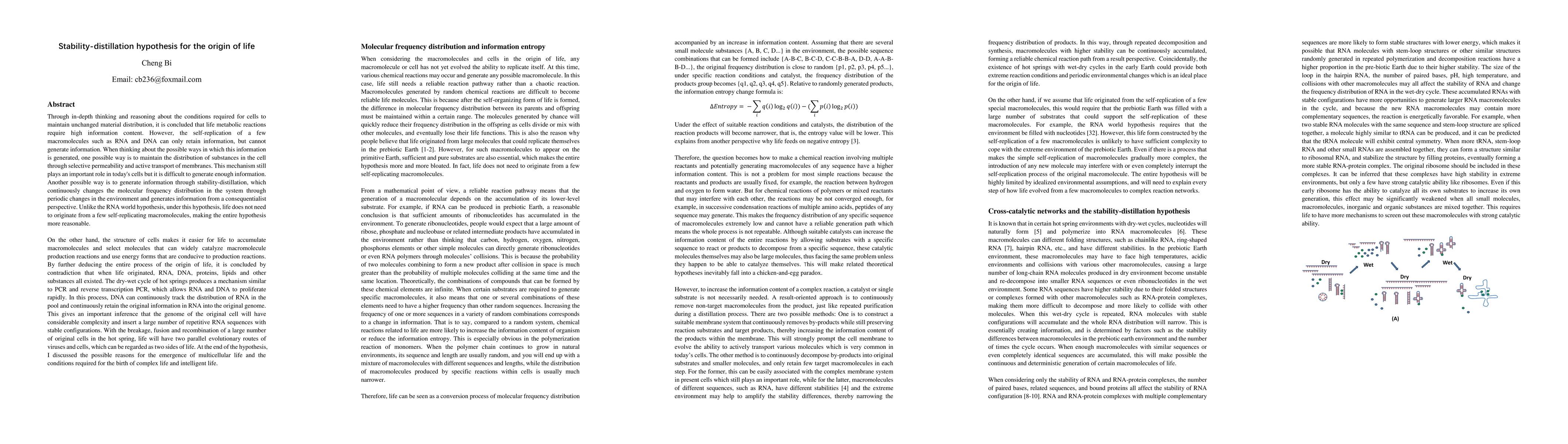 Thumbnail for Stability distillation hypothesis for the origin of life