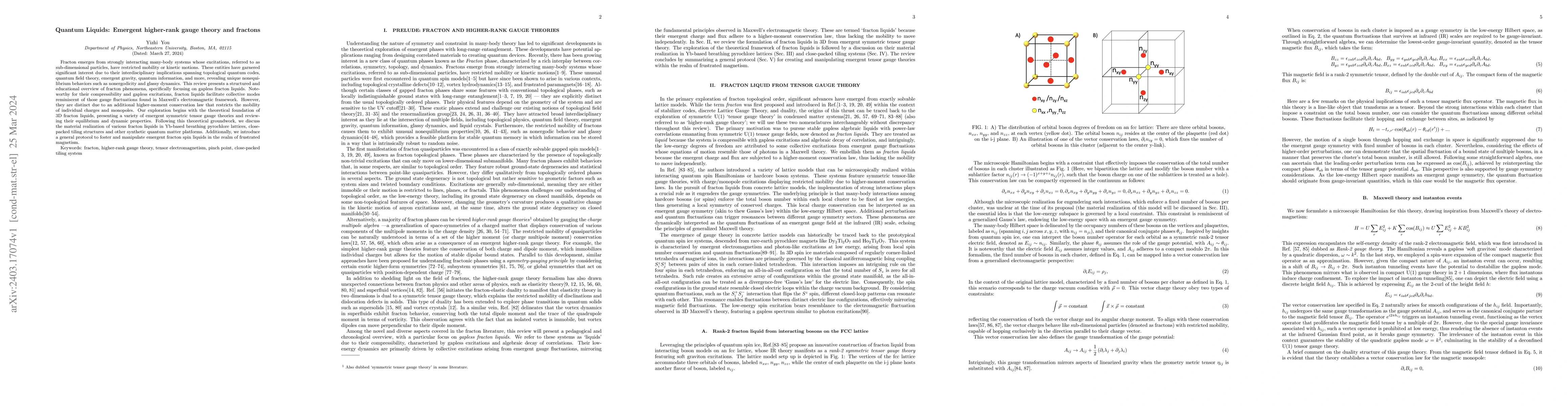Thumbnail for Quantum Liquids: Emergent higher-rank gauge theory and fractons