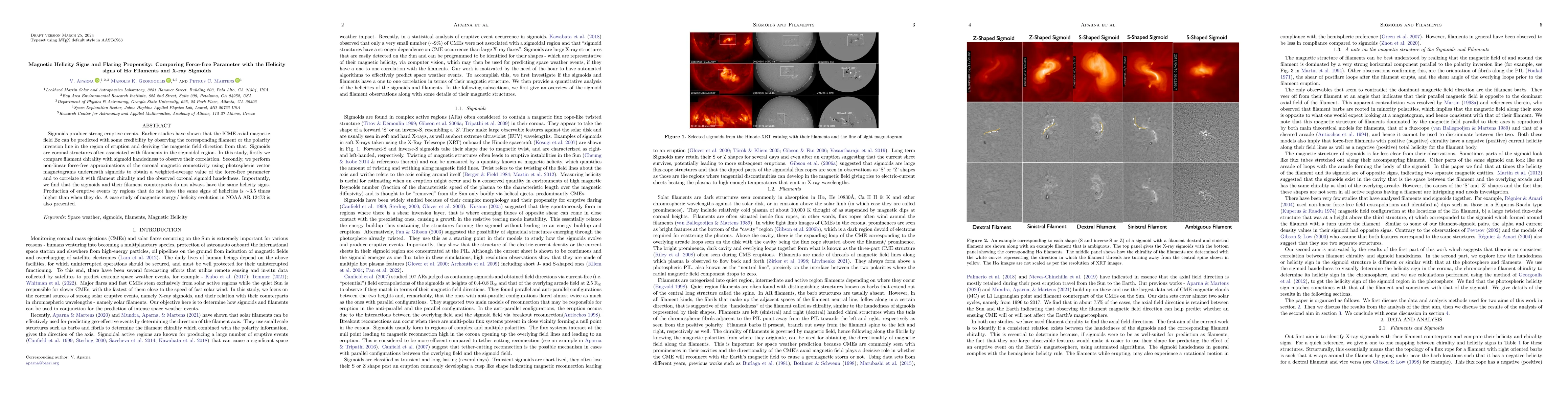 Thumbnail for Magnetic Helicity Signs and Flaring Propensity: Comparing Force-free
  Parameter with the Helicity signs of H{\alpha} Filaments and X-ray Sigmoids