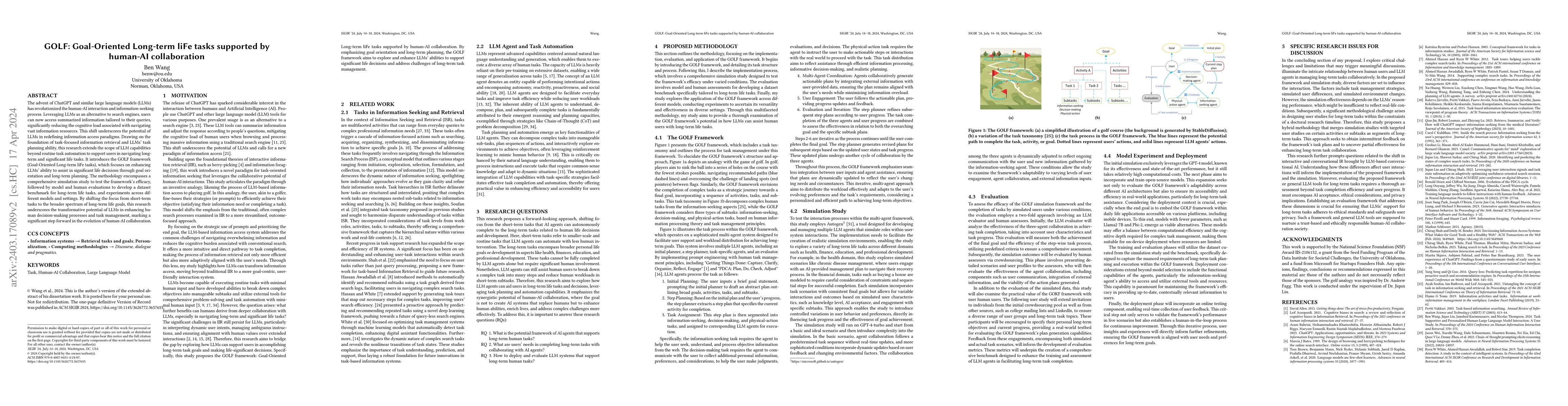 Thumbnail for GOLF: Goal-Oriented Long-term liFe tasks supported by human-AI
  collaboration