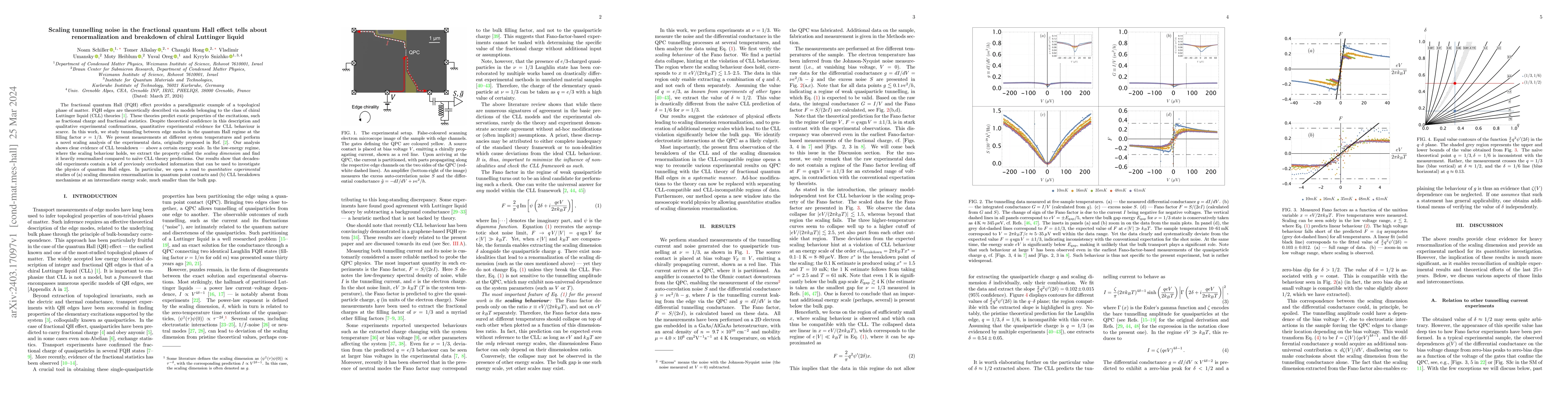 Thumbnail for Scaling tunnelling noise in the fractional quantum Hall effect tells
  about renormalization and breakdown of chiral Luttinger liquid