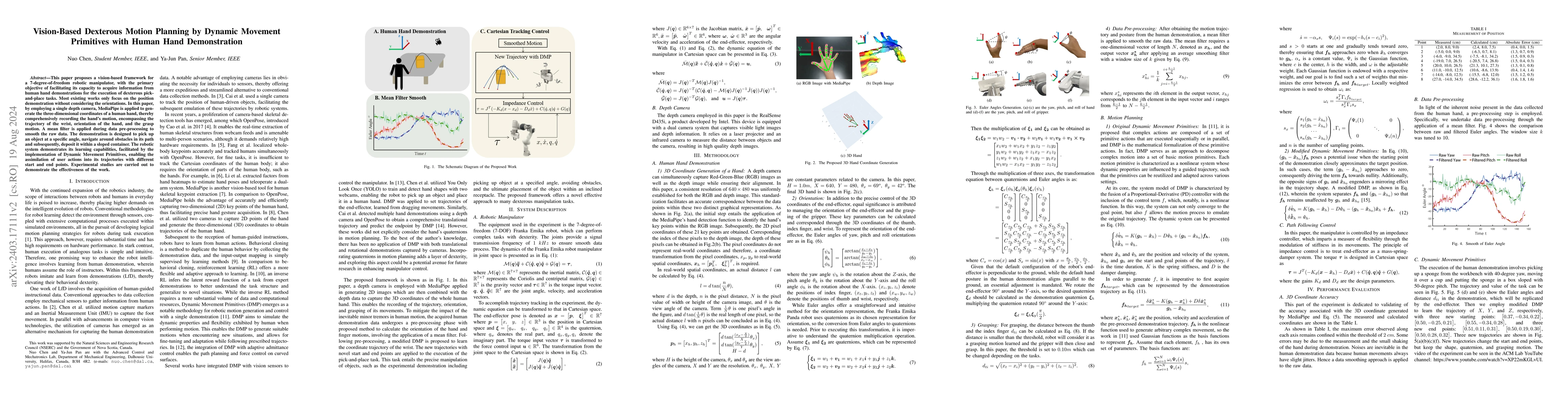 Thumbnail for Vision-Based Dexterous Motion Planning by Dynamic Movement Primitives
  with Human Hand Demonstration
