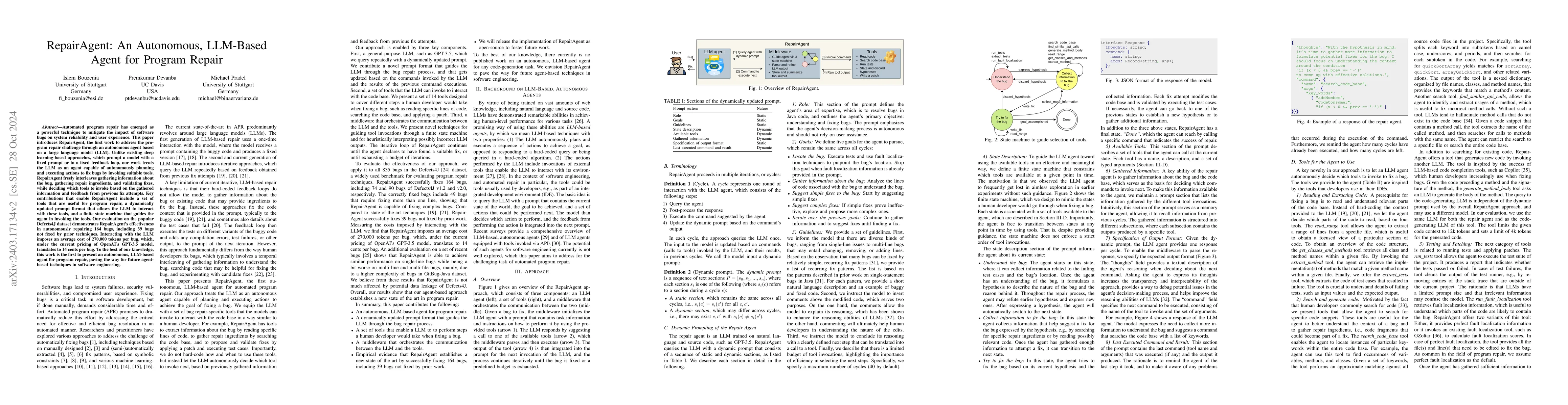 Thumbnail for RepairAgent: An Autonomous, LLM-Based Agent for Program Repair