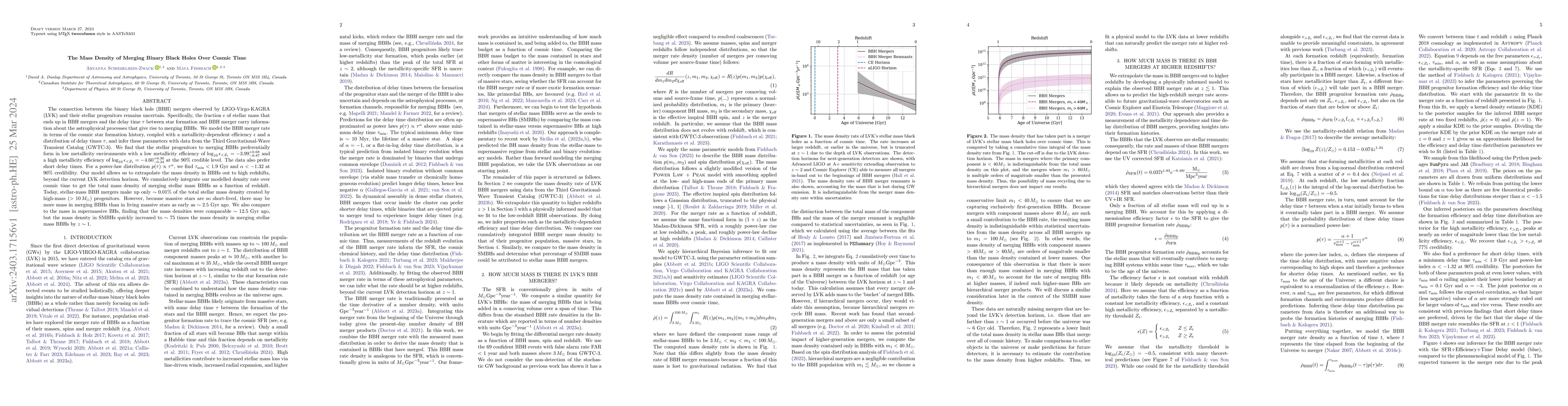 Thumbnail for The Mass Density of Merging Binary Black Holes Over Cosmic Time